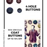 4 hole Coat plastic button