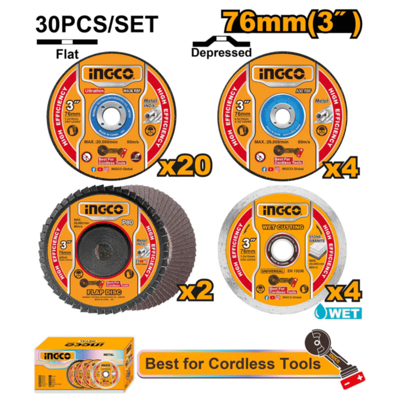 30pcs cutter set Ingco MCD07630 QuickCart99