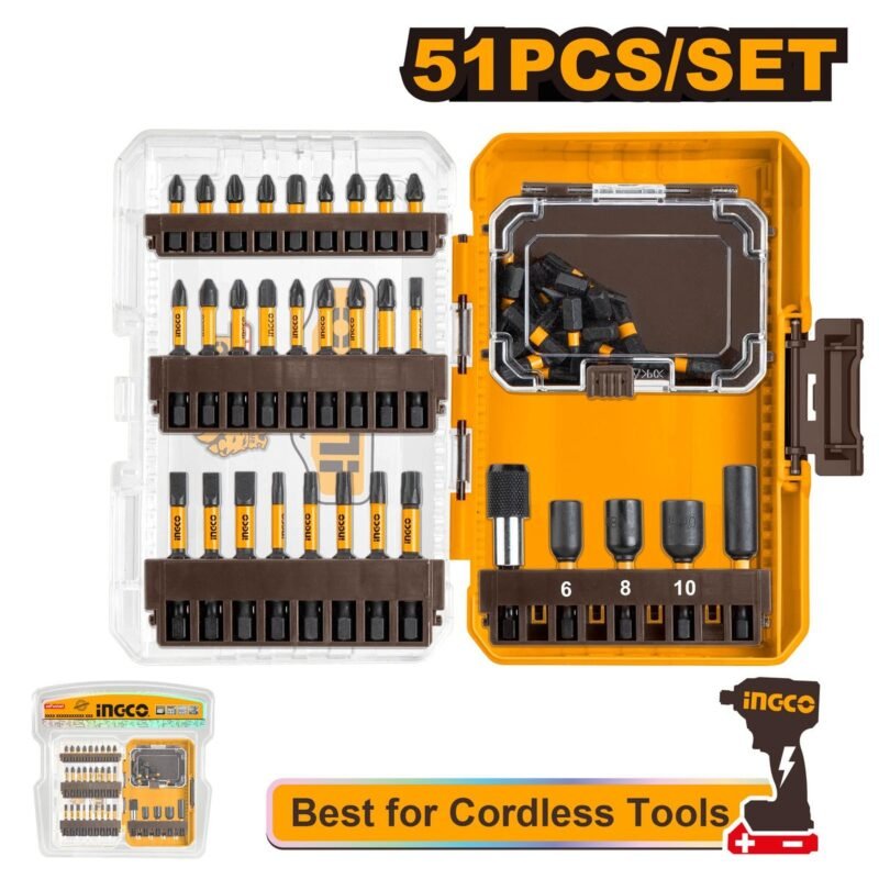 AKDL25106 ingco 51pcs bits set QuickCart99