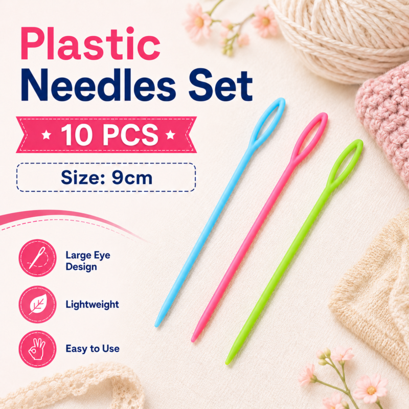 Plastic Large Eye Needles 9cm