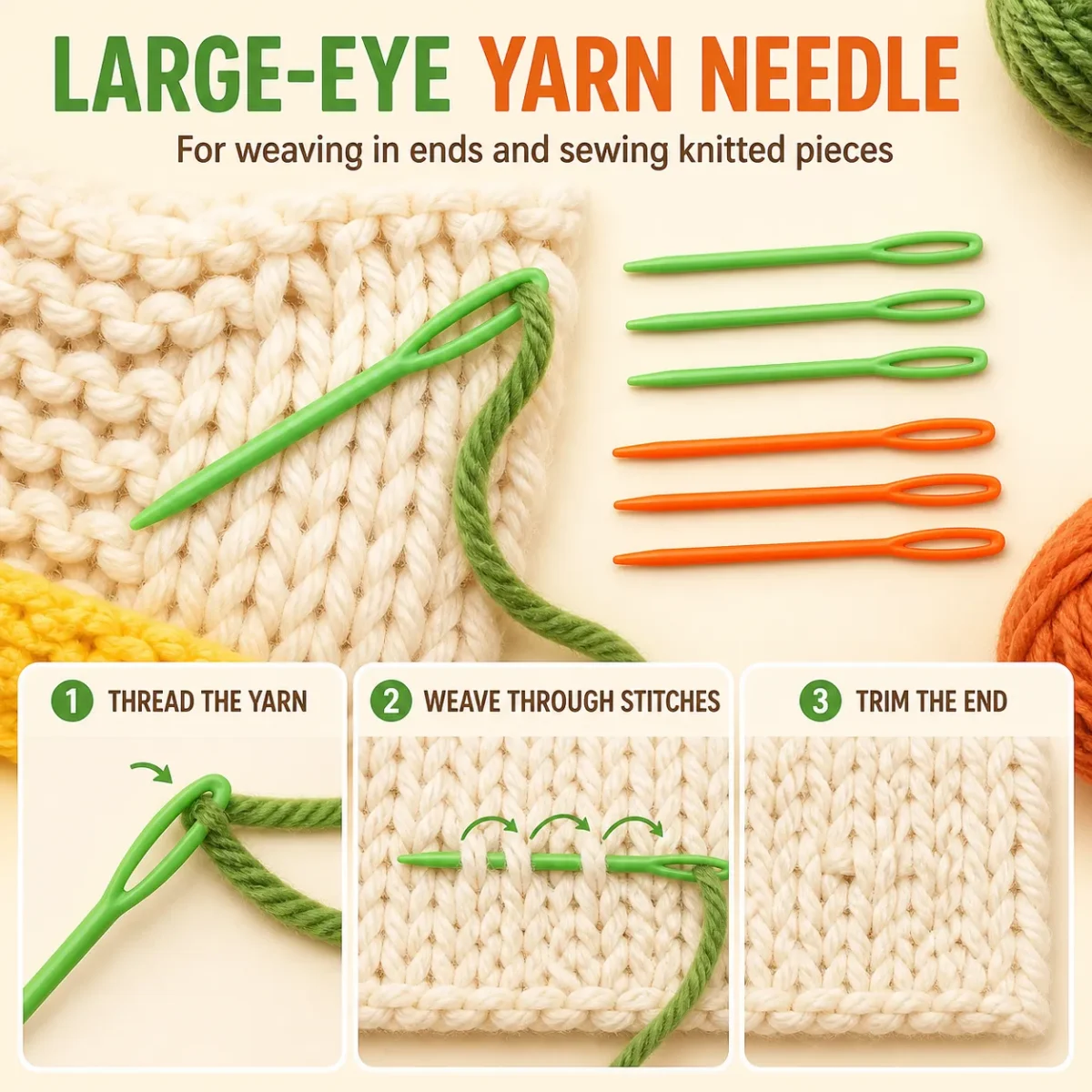 Knitting and Crochet Needle Set with Stitch Holders