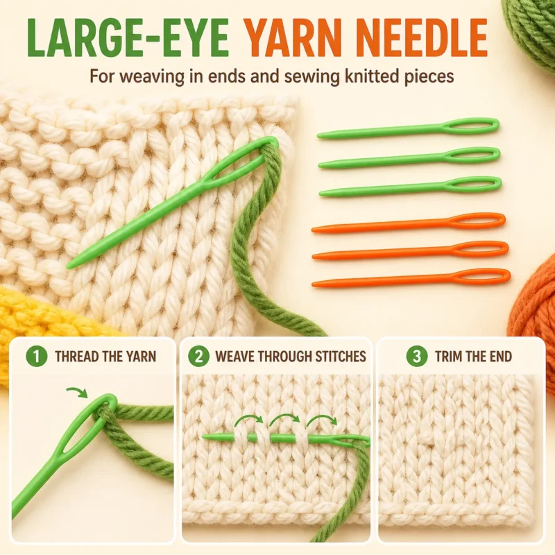 Knitting and Crochet Needle Set with Stitch Holders