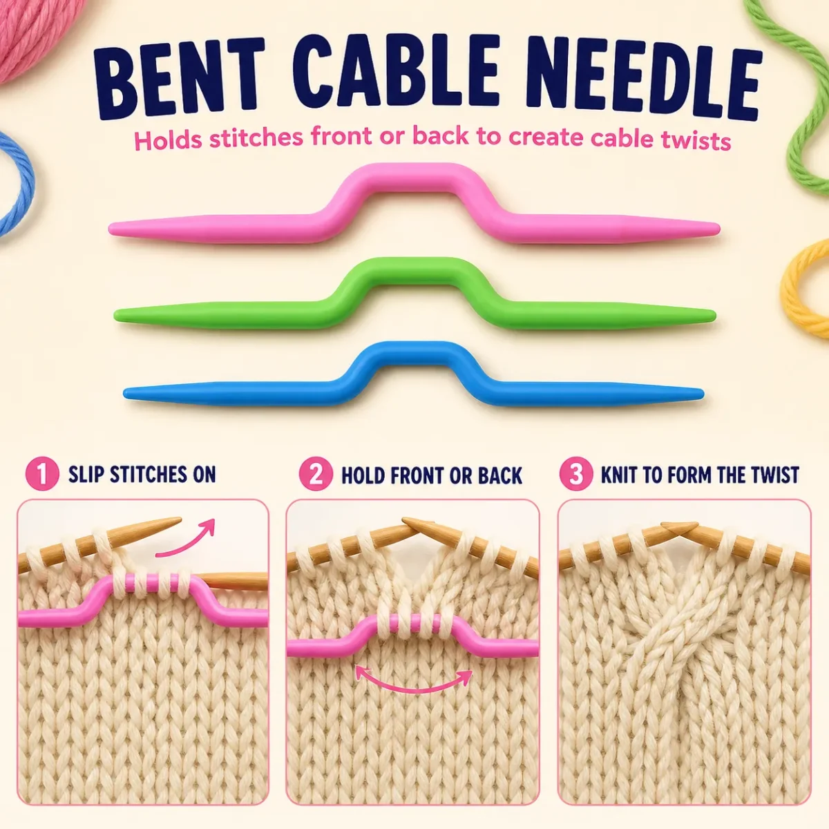 Knitting and Crochet Needle Set with Stitch Holders