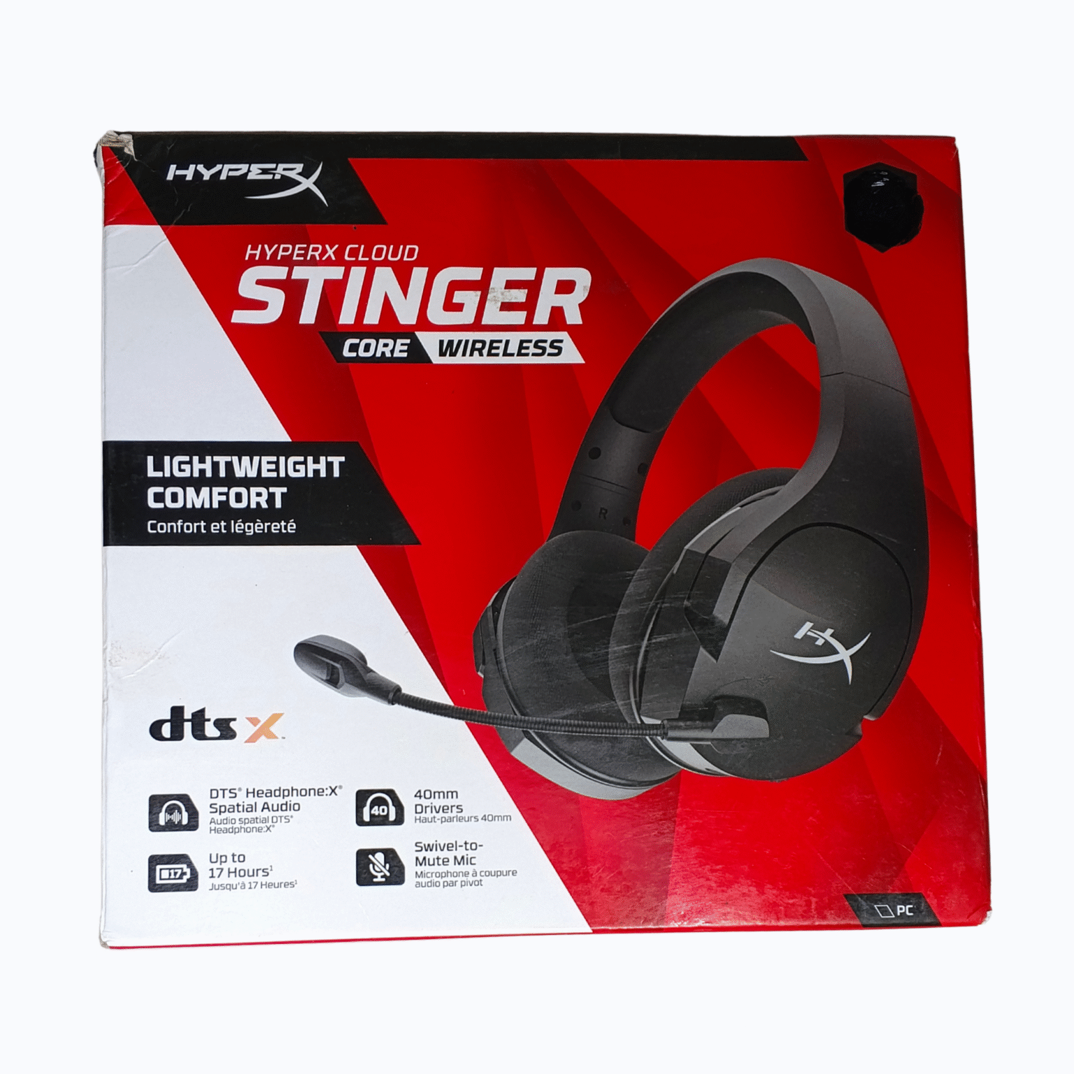 HyperX Cloud Stinger Core Wireless Gaming Headset – DTS Headphone:X, 40mm Drivers, 17H Battery, Swivel Mic - Image 3