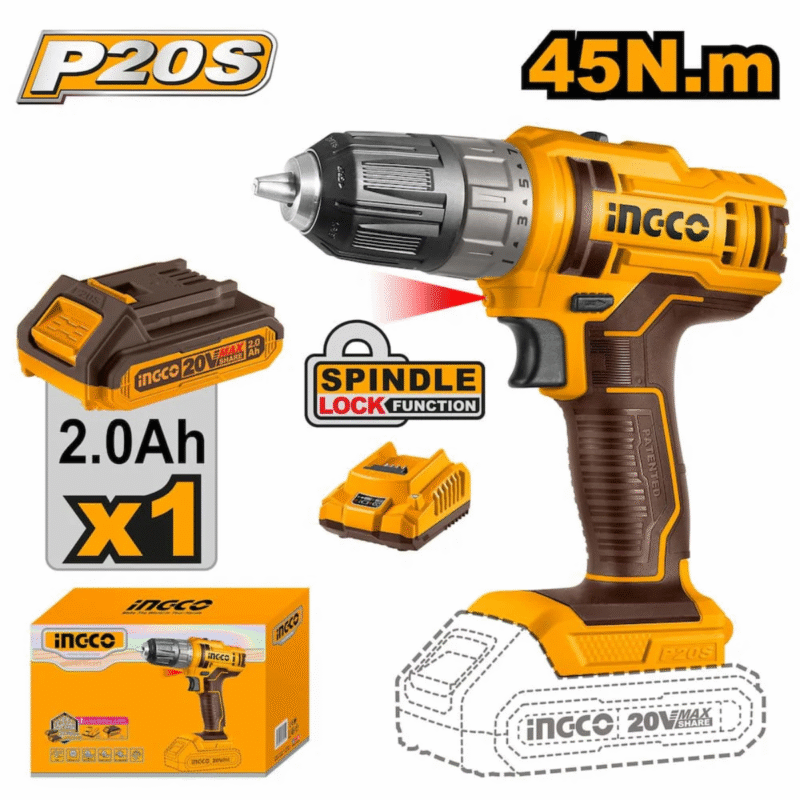 INGCO cordless drill, 20V @ QuickCart99