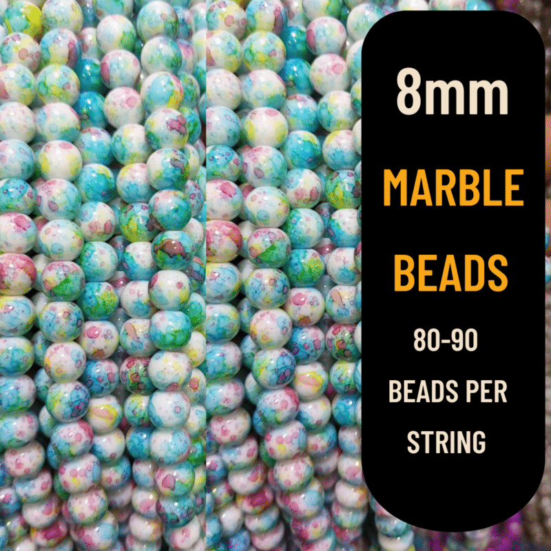 Light Blue Rain Marble Beads QuickCart99