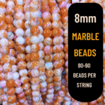 Milky-Orange Marble Beads QuickCart99