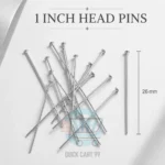 1 Inch Head Pins in gold and silver, 20g pack with up to 250 jewelry-making pins
