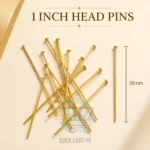1 Inch Head Pins in gold and silver, 20g pack with up to 250 jewelry-making pins