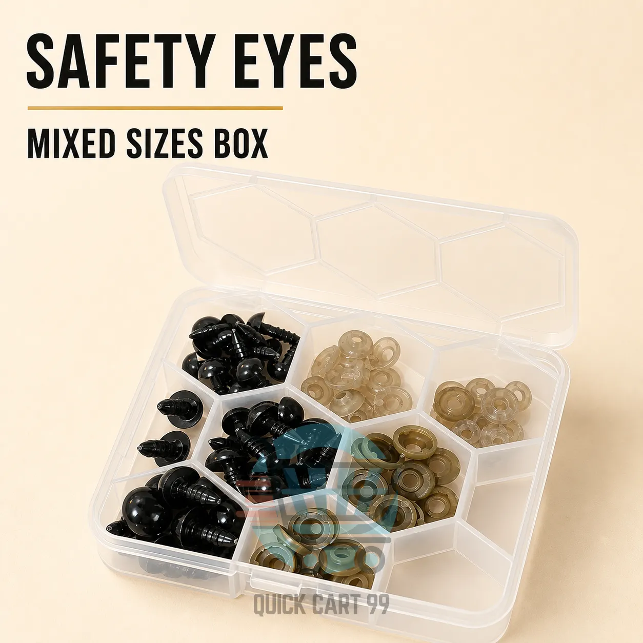 Safety Eyes for Amigurumi with secure washers in assorted sizes