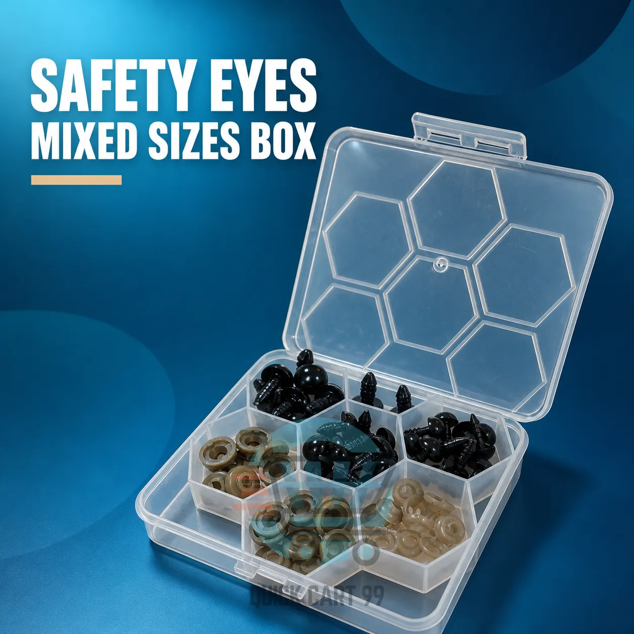 Safety Eyes for Amigurumi with secure washers in assorted sizes