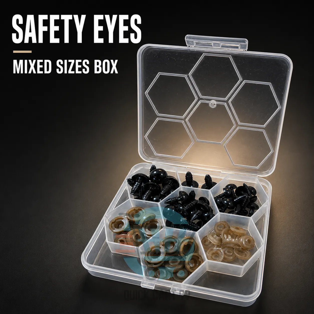 Safety Eyes for Amigurumi with secure washers in assorted sizes