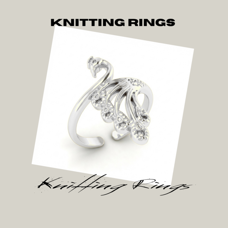 Peacock knitting ring