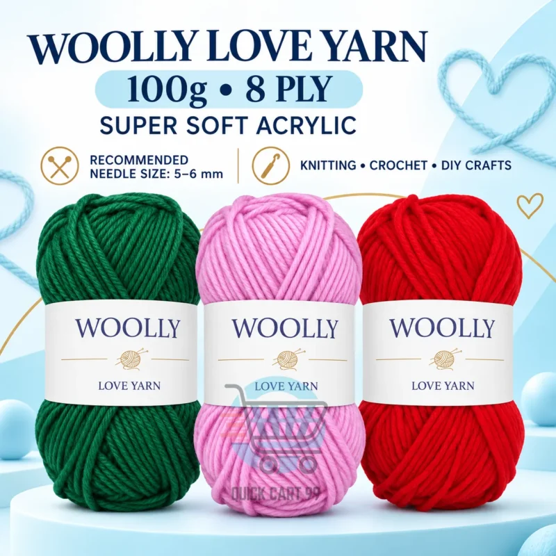 Woolly Love Acrylic Yarn 100g soft 8-ply DK ball