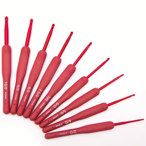 Maroon Crochet hooks