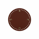 D.BROWN-Leather Bag Base Round