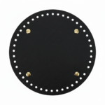 BLACK-Leather Bag Base Round