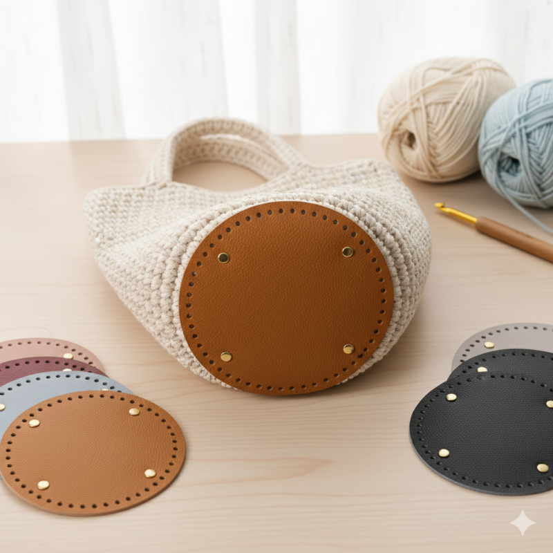 Leather Bag Base Round