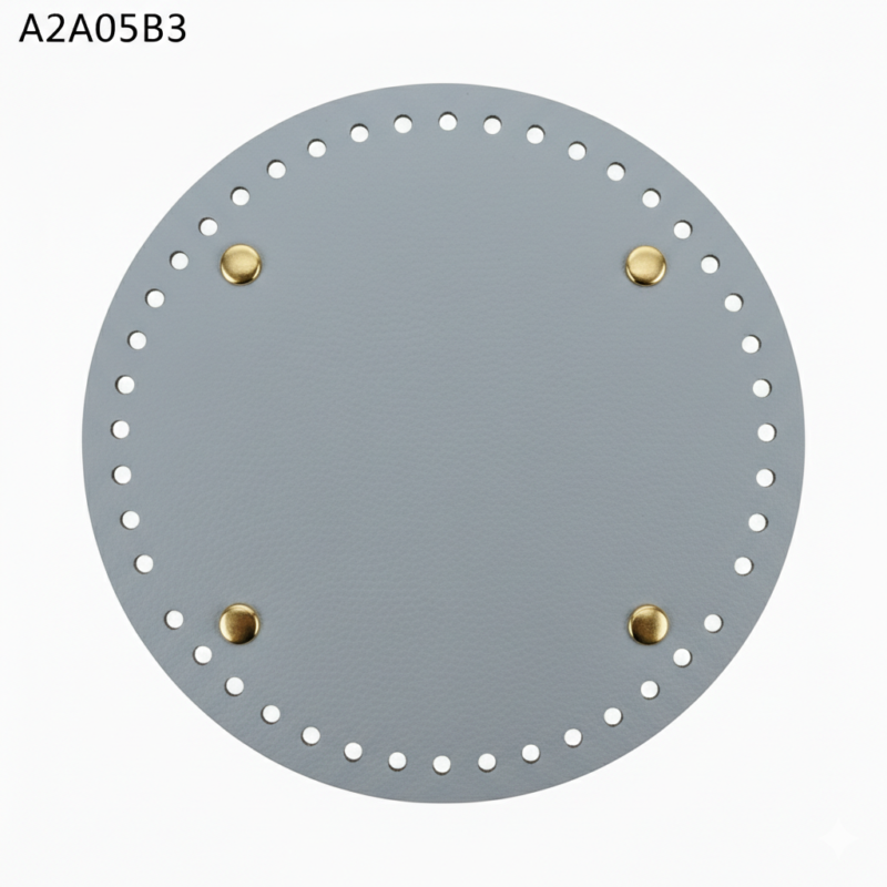 GREY-Leather Bag Base Round