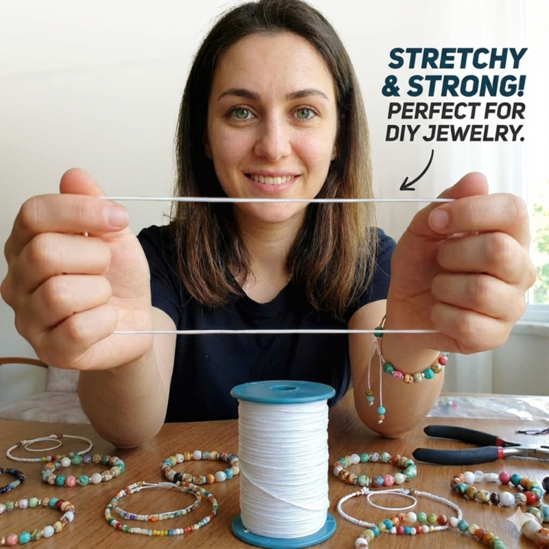 White Elastic Stretch String Cord Thread