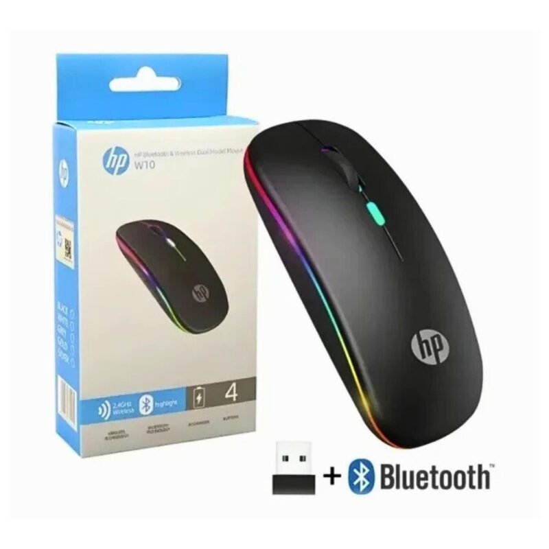 HP W10 Dual Mode Wireless Mouse – Bluetooth 5.0 & 2.4GHz USB
