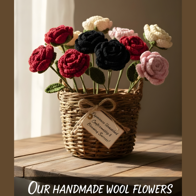 woollen flowers