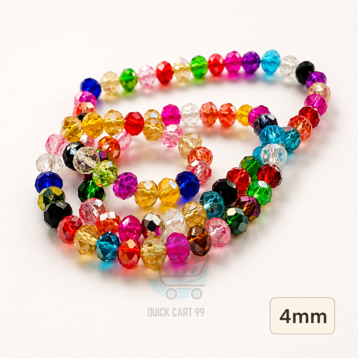 4mm Crystal Beads for jewelry making with faceted sparkling finish in multiple colors