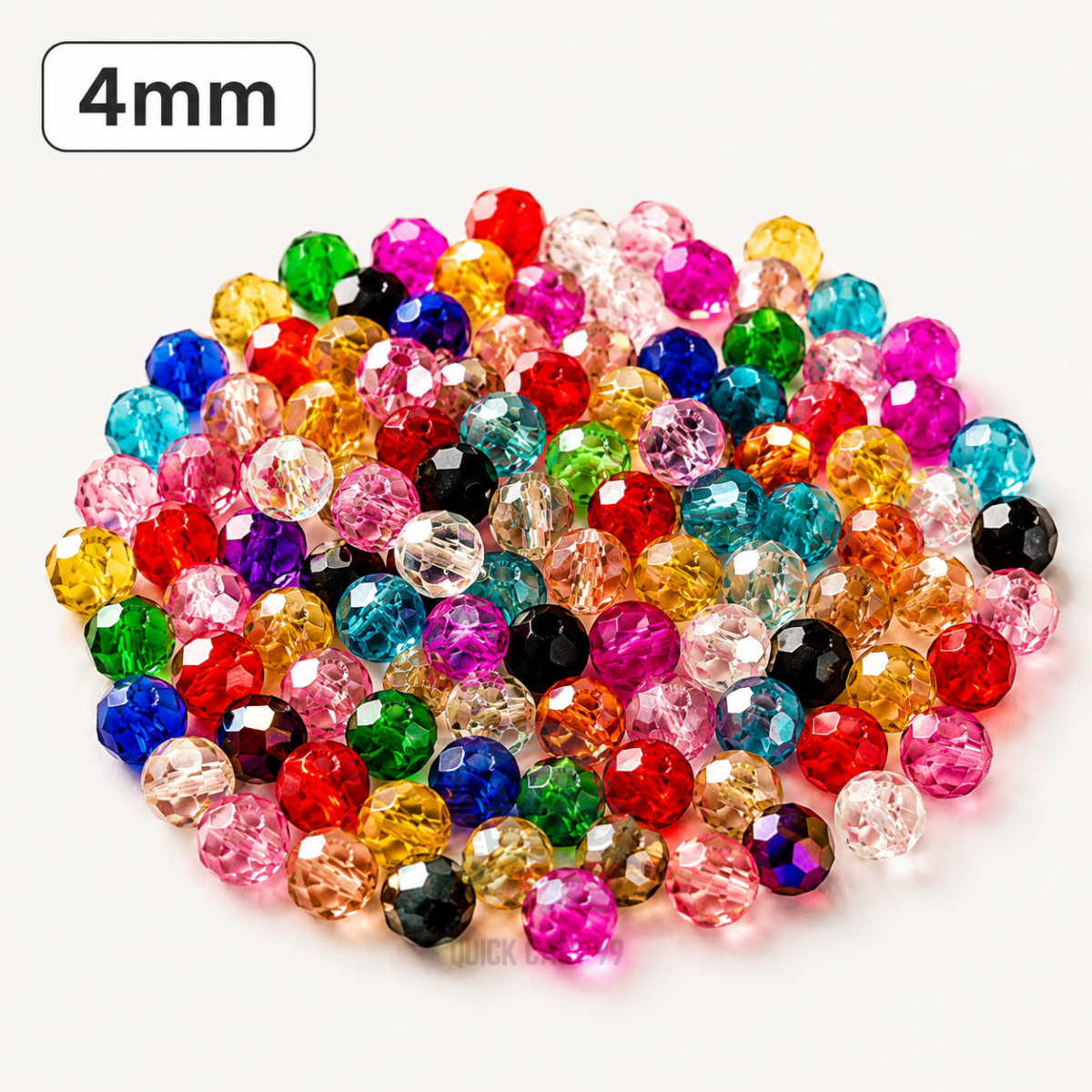 4mm Crystal Beads for jewelry making with faceted sparkling finish in multiple colors