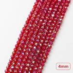4mm Crystal Beads for jewelry making with faceted sparkling finish in multiple colors