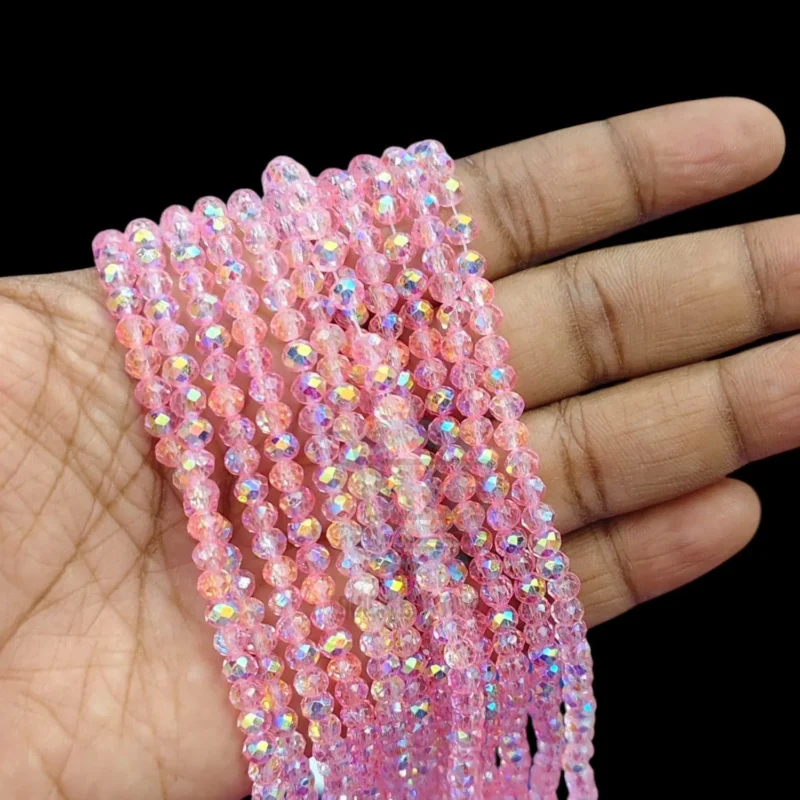 4mm Crystal Beads baby pink