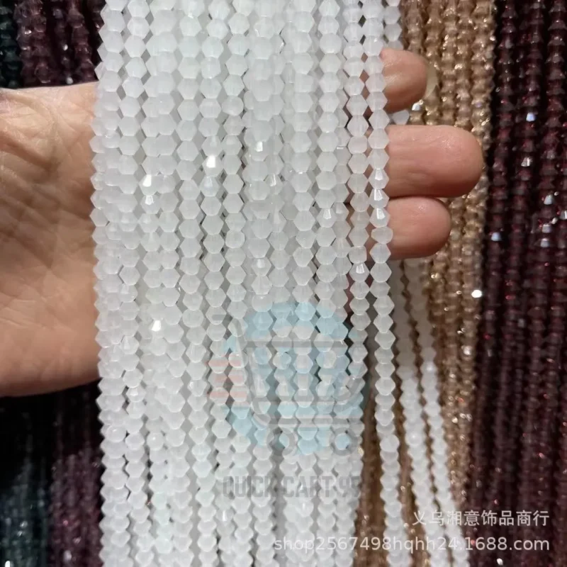 4mm Crystal Beads White