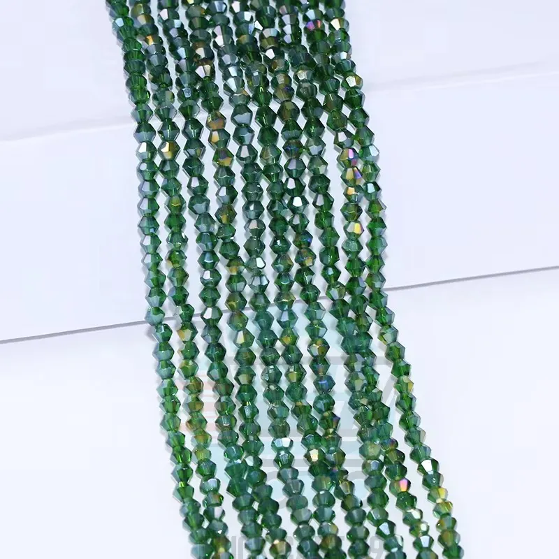 4mm Crystal Beads Shaded Green