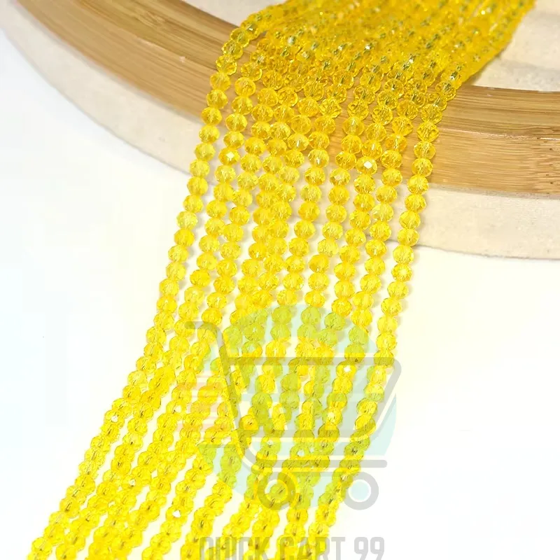 4mm Crystal Beads Yellow