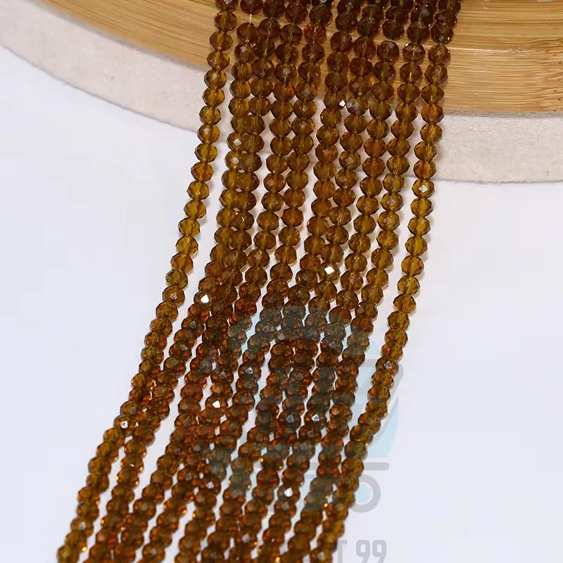 4mm Crystal Beads Champagne Golden