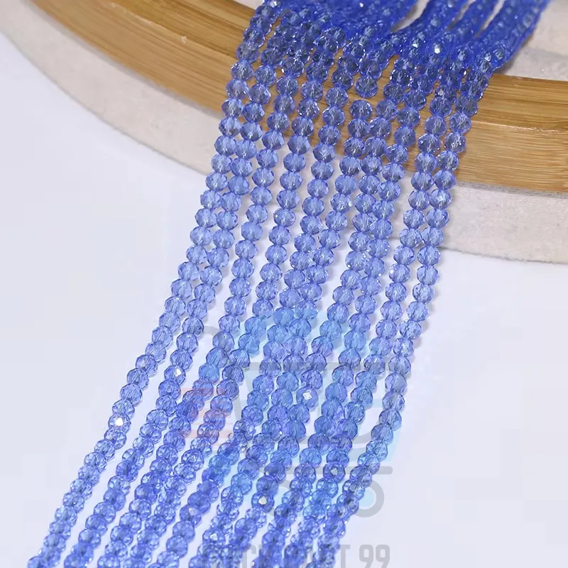 4mm Crystal Beads Sky Blue