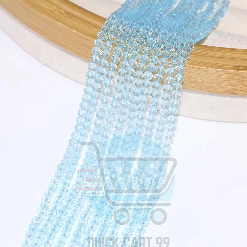 4mm Crystal Beads Ice Blue