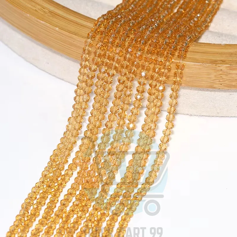 4mm Crystal Beads Golden