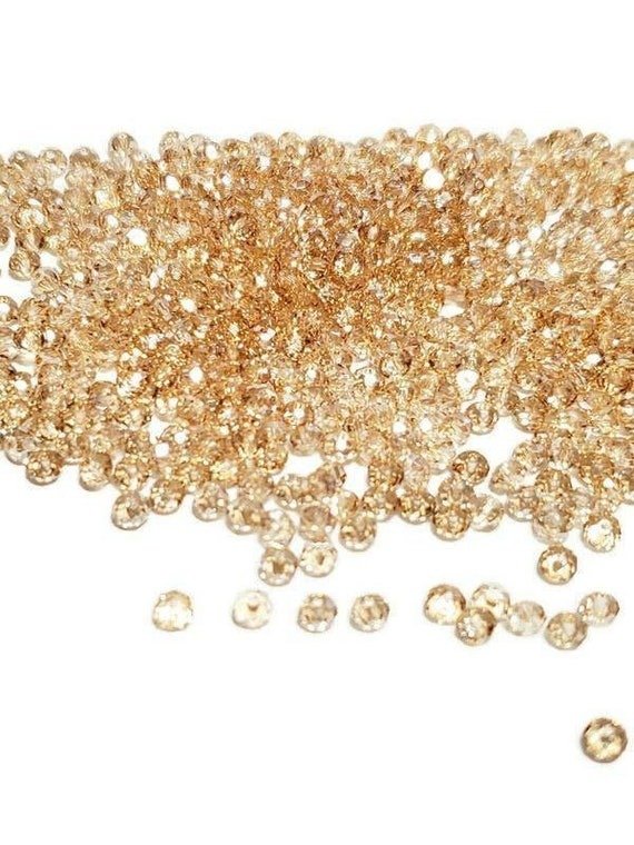 4mm Crystal Beads Light Golden