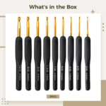 9-Piece Ergonomic Crochet Hook Set (2.0mm-6.0mm) - Black Handle - Image 6