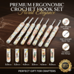 Stainless Steel 8pc Ergonomic Crochet Hook Set (2.5-6.0mm)