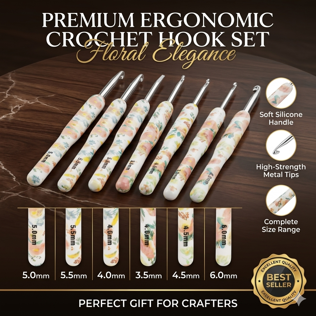 Gemini_Generated_Image_6sdjre6sdjre6sdj Stainless Steel 8pc Ergonomic Crochet Hook Set (2.5-6.0mm) - Image 1