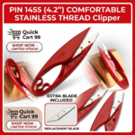 PIN 1455 (4.2") Comfortable Stainless Thread Clipper – Includes Extra Replacement Blade