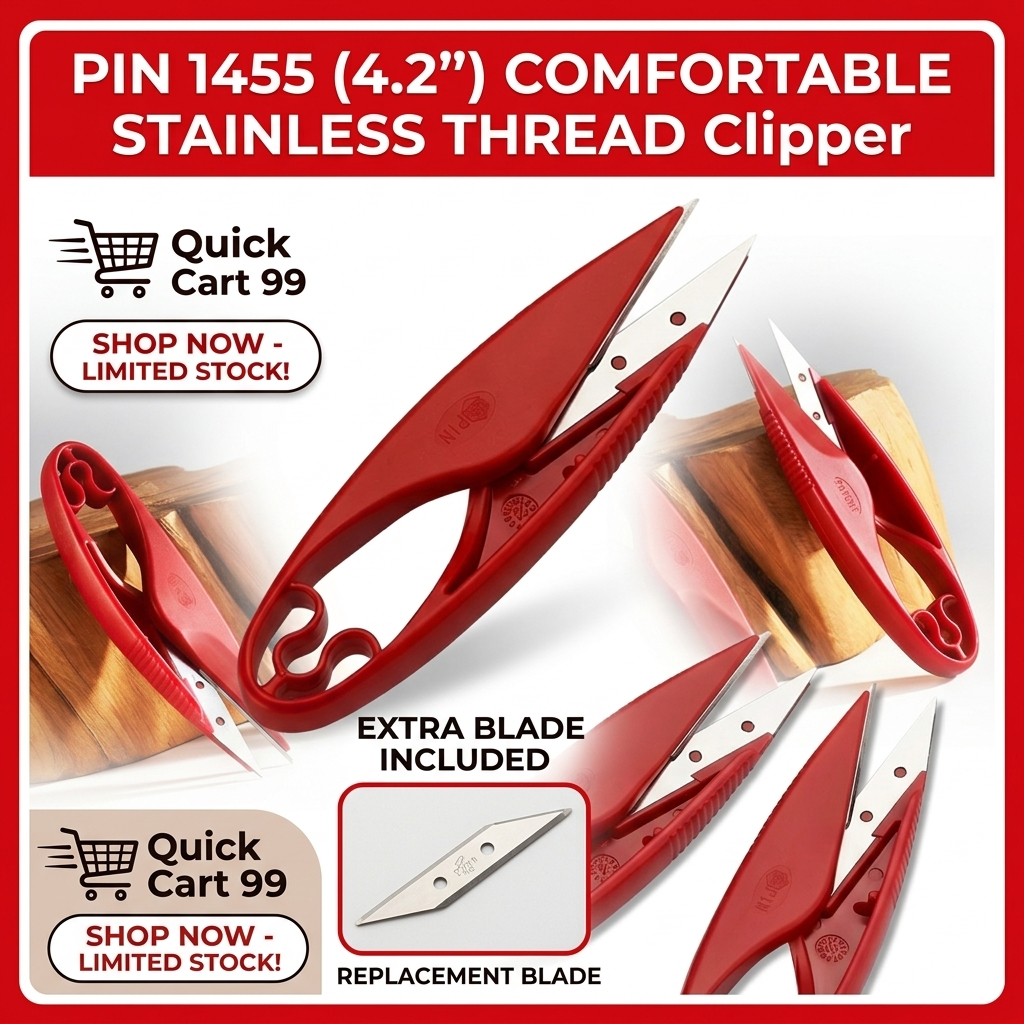 Gemini_Generated_Image_gbn3ntgbn3ntgbn3 PIN 1455 (4.2") Comfortable Stainless Thread Clipper – Includes Extra Replacement Blade - Image 1