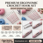 Floral Cushioned Stainless Steel Crochet Hook Set (8 Pieces,2.5mm-6.0mm)