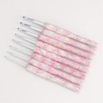 Floral Cushioned Stainless Steel Crochet Hook Set (8 Pieces,2.5mm-6.0mm) - Image 4