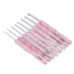 Floral Cushioned Stainless Steel Crochet Hook Set (8 Pieces,2.5mm-6.0mm) - Image 7