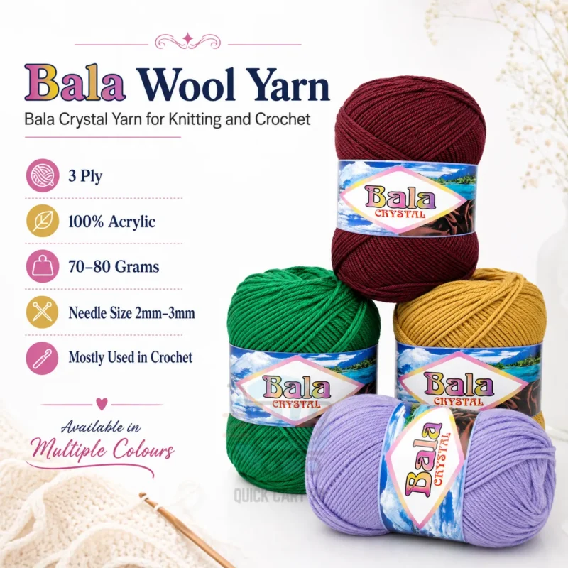 Bala Wool Yarn for knitting and crochet in multiple colours