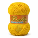 Bally Double Knit yarn for crochet and knitting in pink, yellow, and blue colours, 100% acrylic 3-ply yarn, 70–80 grams each.