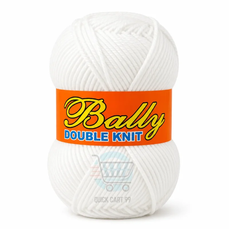 Bally Double Knit yarn for crochet and knitting in pink, yellow, and blue colours, 100% acrylic 3-ply yarn, 70–80 grams each.