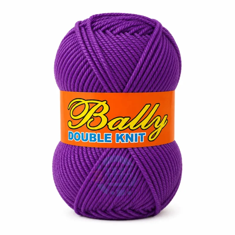 Bally Double Knit yarn for crochet and knitting in pink, yellow, and blue colours, 100% acrylic 3-ply yarn, 70–80 grams each.